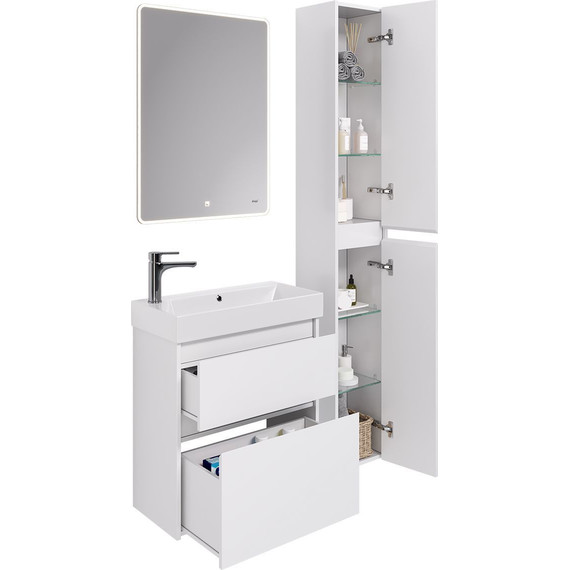 Тумба универсальная с раковиной Dreja Slim 65 см 99.0401, белый глянцевый - 12 Тумба универсальная с раковиной Dreja Slim 65 см 99.0401, белый глянцевый фото 12