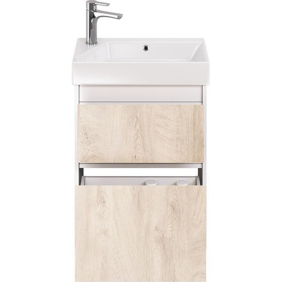 Тумба универсальная с раковиной Dreja Slim 55 см 99.0500, дуб кантри/белый глянцевый фото 7