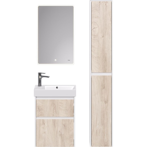 Тумба универсальная с раковиной Dreja Slim 55 см 99.0500, дуб кантри/белый глянцевый фото 10