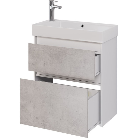 Тумба универсальная с раковиной Dreja Slim 65 см 99.0503, бетон/белый глянцевый - 8 Тумба универсальная с раковиной Dreja Slim 65 см 99.0503, бетон/белый глянцевый фото 8