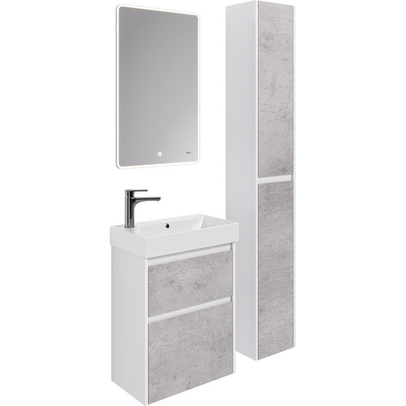 Пенал универсальный Dreja Slim 30 см 99.0505, бетон/белый глянцевый - 11 Пенал универсальный Dreja Slim 30 см 99.0505, бетон/белый глянцевый фото 11