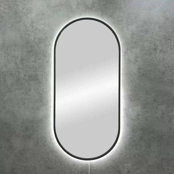 Зеркало Art&Max Bari Led 120 см AM-Bar-500-1200-DS-F, черный матовый фото 3