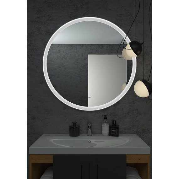 Зеркало Art&Max Napoli Led 100 см AM-Nap-1000-DS-F-White, белый матовый фото 4