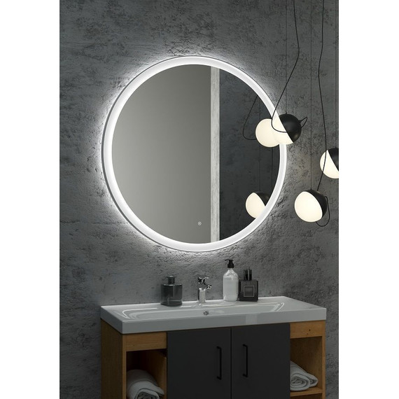 Зеркало Art&Max Napoli Led 80 см AM-Nap-800-DS-F-White, белый матовый фото 3