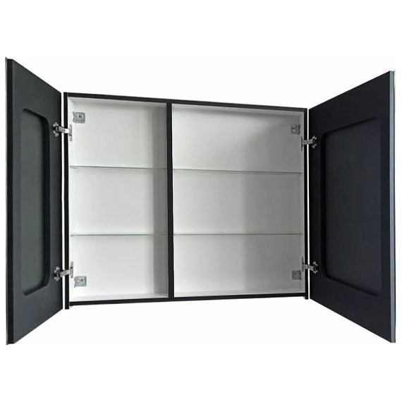 Зеркало-шкаф Art&Max Techno Led 100 см AM-Tec-1000-800-2D-F-Nero, черный матовый - 2 Зеркало-шкаф Art&Max Techno Led 100 см AM-Tec-1000-800-2D-F-Nero, черный матовый фото 2