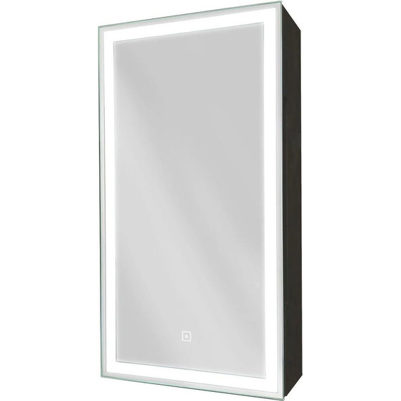 Зеркало-шкаф Art&Max Techno Led 35 см AM-Tec-350-650-1D-L-DS-F-Nero, черный матовый фото 