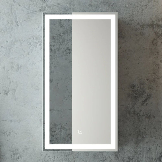 Зеркало-шкаф Art&Max Techno Led 35 см AM-Tec-350-650-1D-L-DS-F, белый матовый фото 2