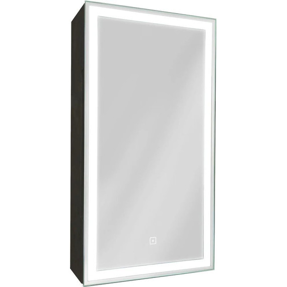 Зеркало-шкаф Art&Max Techno Led 35 см AM-Tec-350-650-1D-R-DS-F-Nero, черный матовый фото 