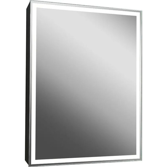 Зеркало-шкаф Art&Max Techno Led 60 см AM-Tec-600-800-1D-DS-F-Nero, черный матовый фото 