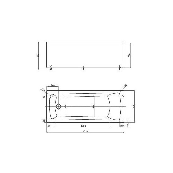 Ванна акриловая Azario Enrica 170x70 см AV.0030170, Размер - мм: 1700х700 фото 4