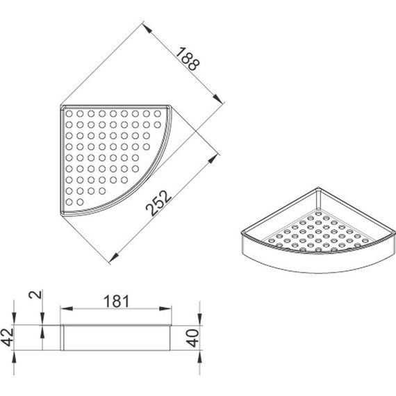 Полка угловая Azario AZ-833 - 2 Полка угловая Azario AZ-833 фото 2