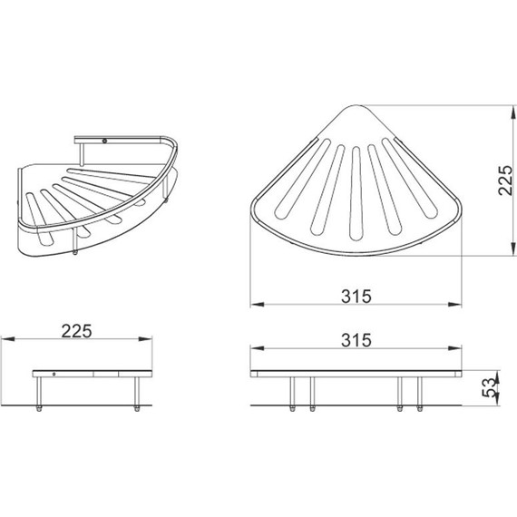 Полка угловая Azario AZ-836 - 2 Полка угловая Azario AZ-836 фото 2