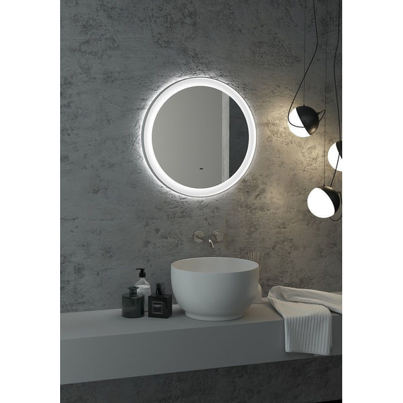 Зеркало Art&Max Napoli Led 60 см AM-Nap-600-DS-F-White, белый матовый фото 4