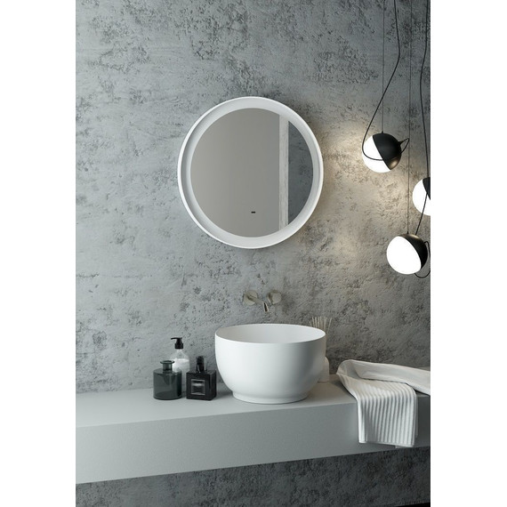 Зеркало Art&Max Napoli Led 60 см AM-Nap-600-DS-F-White, белый матовый фото 5