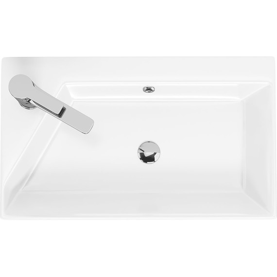 Тумба универсальная с раковиной Dreja Slim 55 см 99.0502, бетон/белый глянцевый фото 14