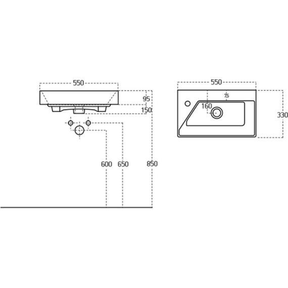Тумба универсальная с раковиной Dreja Slim 55 см 99.0500, дуб кантри/белый глянцевый фото 15