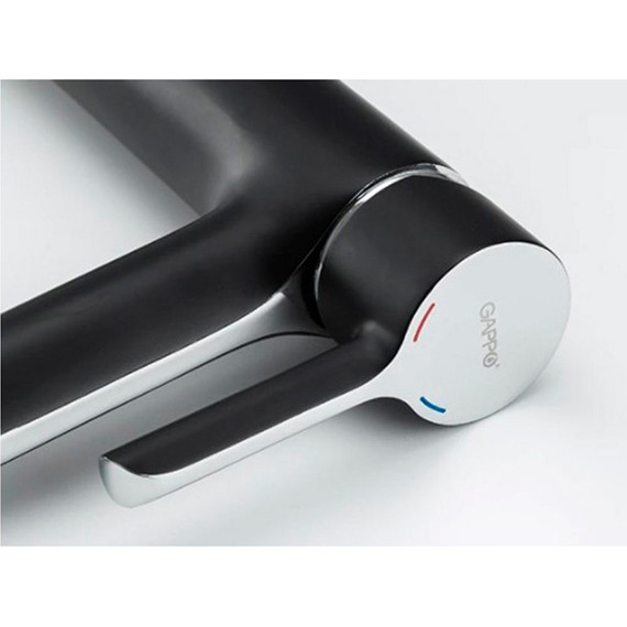 Смеситель для раковины высокий Gappo G1003-16, черный/хром - 2 Смеситель для раковины высокий Gappo G1003-16, черный/хром фото 2