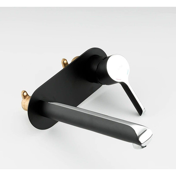 Смеситель для раковины настенный Gappo G1003-26, черный/хром фото 2