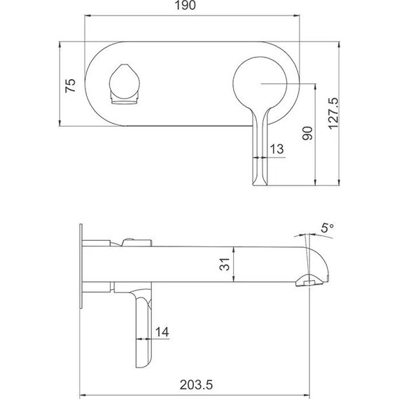 Смеситель для раковины настенный Gappo G1003-28, белый/хром фото 5