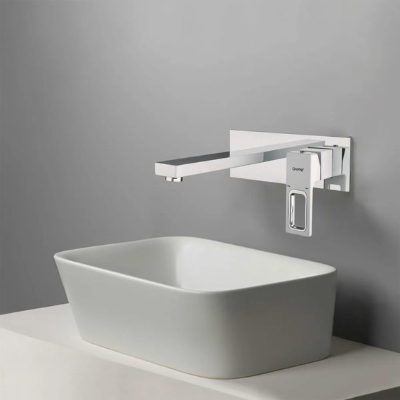 Смеситель для раковины настенный Gappo Futura G1017-12, белый/хром фото 2