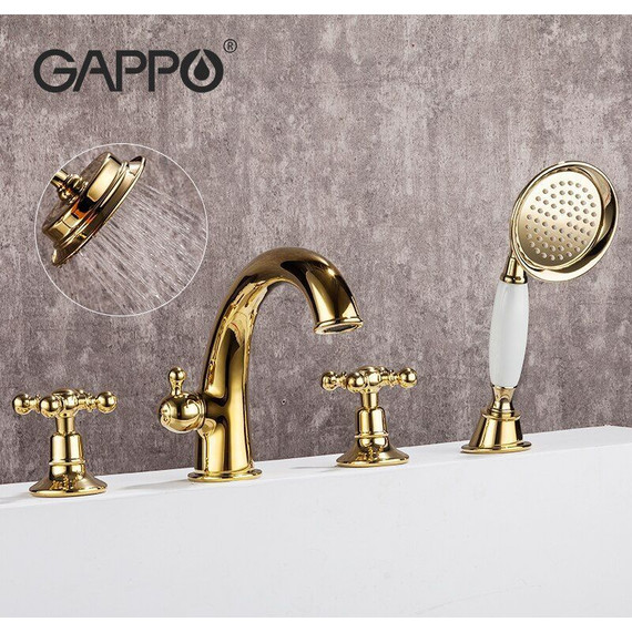 Смеситель для ванны Gappo G1189-6, золото фото 2