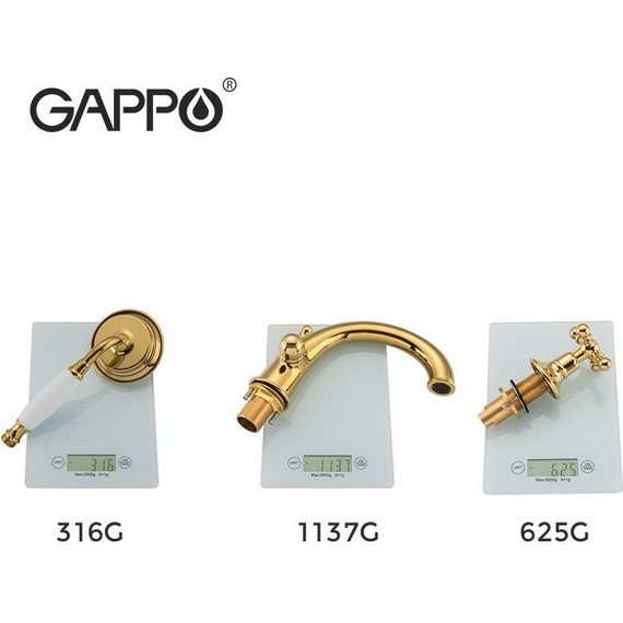 Смеситель для ванны Gappo G1189-6, золото фото 6