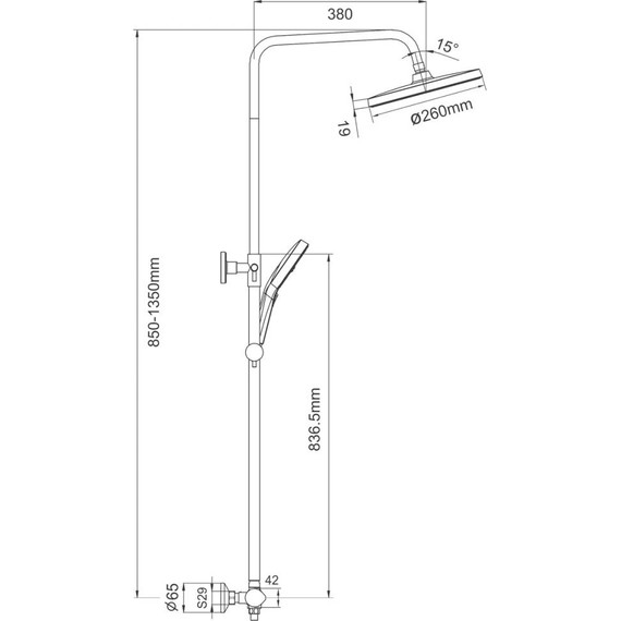 Душевая стойка с термостатом Gappo G2403-48, белый/хром фото 10