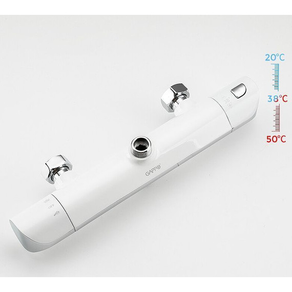 Душевая стойка с термостатом Gappo G2403-48, белый/хром фото 9