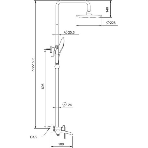 Душевая стойка Gappo G2448-8, белый/хром - 10 Душевая стойка Gappo G2448-8, белый/хром фото 10