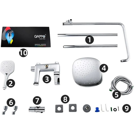 Душевая стойка Gappo G2450-8 - 2 Душевая стойка Gappo G2450-8 фото 2