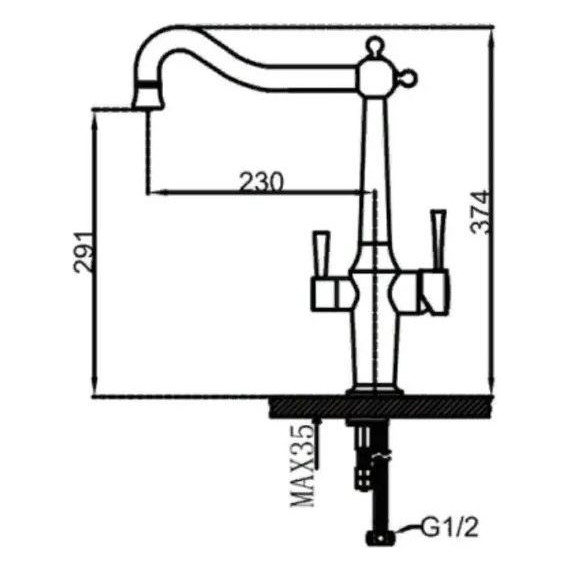 Смеситель для кухни Gappo G4398-14 фото 2