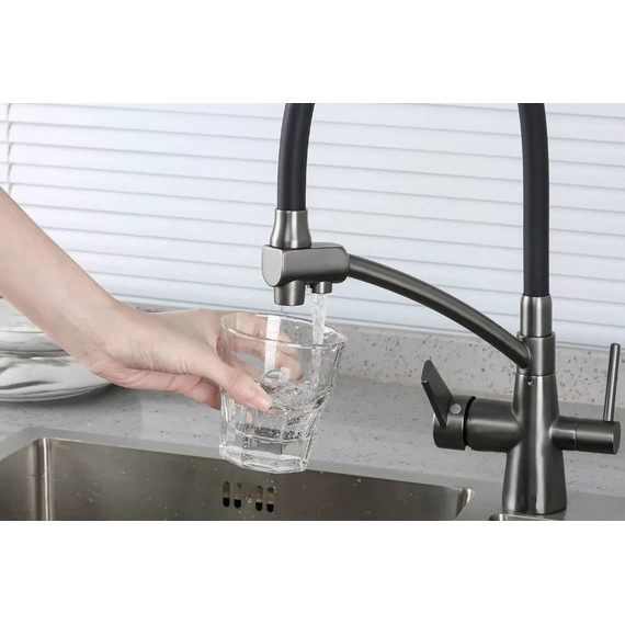 Смеситель для кухни Gappo G4398-19, оружейная сталь - 2 Смеситель для кухни Gappo G4398-19, оружейная сталь фото 2
