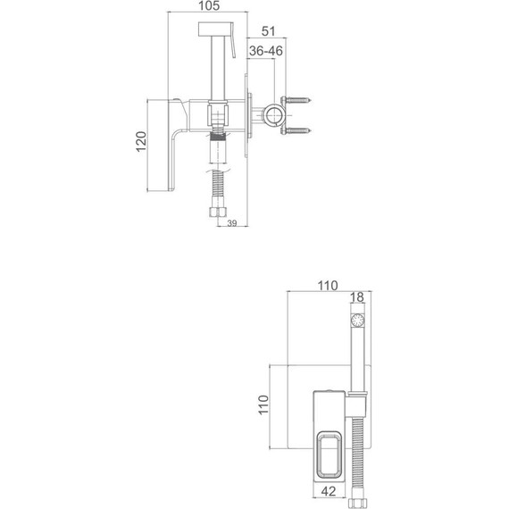 Набор для гигиенического душа Gappo G7218 - 13 Набор для гигиенического душа Gappo G7218 фото 13