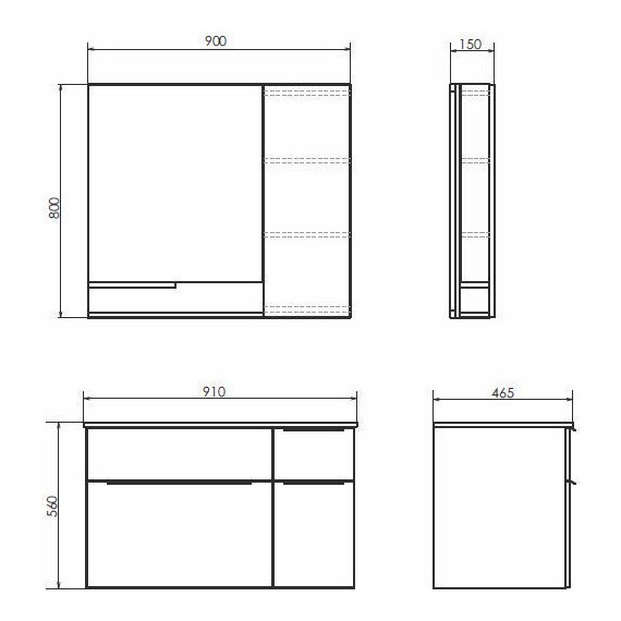 Тумба подвесная с раковиной Comforty Варна 90 см, дуб сонома фото 10