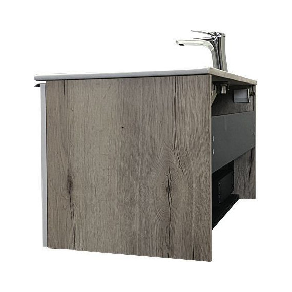 Тумба подвесная с раковиной Comforty Мерано 90 см, белый матовый/дуб дымчатый - 6 Тумба подвесная с раковиной Comforty Мерано 90 см, белый матовый/дуб дымчатый фото 6