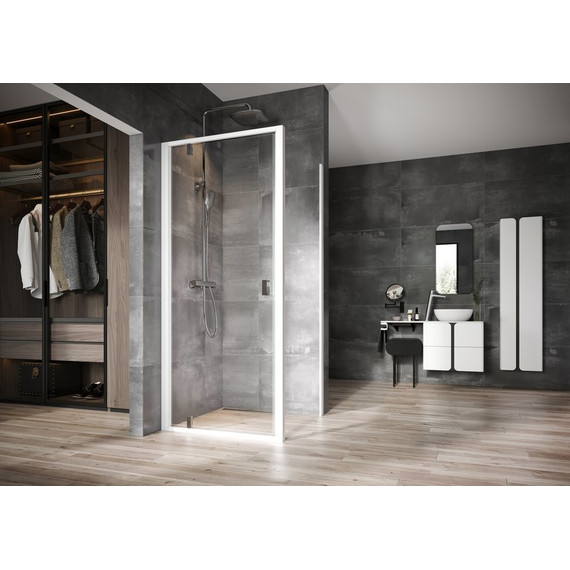 Душевое ограждение Ravak Nexty NDOP1+NPSS 80х80 см 03O40100Z1+90O40100Z1, белый(хром)/прозрачное фото 2