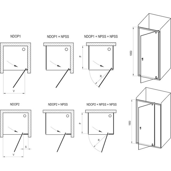 Душевое ограждение Ravak Nexty NDOP1+NPSS 90x90 см 03O70300Z1+90O70300Z1, чёрный/прозрачное фото 6