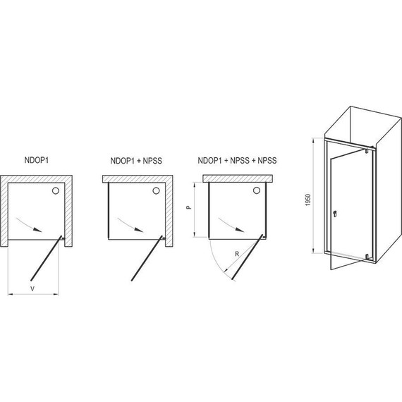 Душевая дверь Ravak Nexty NDOP1 90 см 03O70U00Z1, сатин/прозрачное - 6 Душевая дверь Ravak Nexty NDOP1 90 см 03O70U00Z1, сатин/прозрачное фото 6