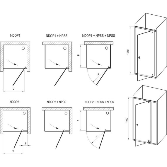 Душевая дверь Ravak Nexty NDOP2 110 см 03OD0300Z1, чёрный/прозрачное - 6 Душевая дверь Ravak Nexty NDOP2 110 см 03OD0300Z1, чёрный/прозрачное фото 6