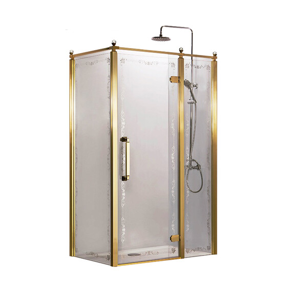 Душевое ограждение Azario Ontario AZ-NBB1231-R 120х90 см, золото/прозрачное/узор фото 