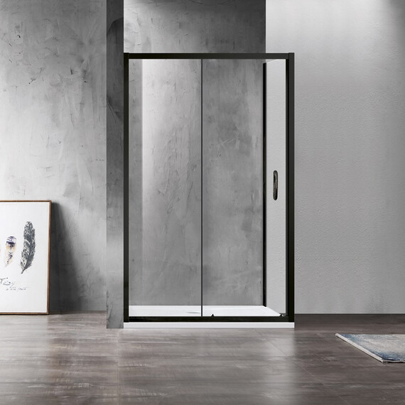 Душевое ограждение Azario Milton 120х80 см AZ-ND1131 L 1200 BLACK, черный/прозрачное фото 