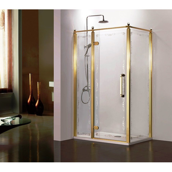 Душевое ограждение Azario Ontario AZ-NBB1231-L 120х90 см (стекло 8 мм) золото/прозрачное/узор - 2 Душевое ограждение Azario Ontario AZ-NBB1231-L 120х90 см (стекло 8 мм) золото/прозрачное/узор фото 2