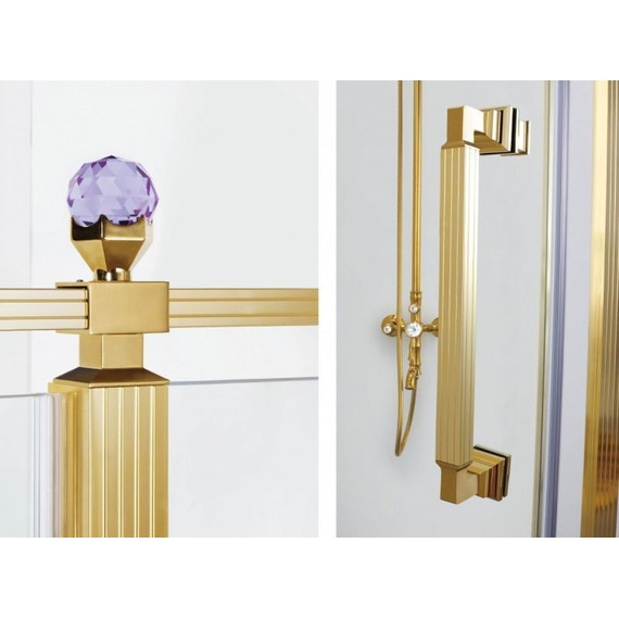 Душевое ограждение Azario Ontario AZ-NBB1231-R 120х90 см, золото/прозрачное/узор - 3 Душевое ограждение Azario Ontario AZ-NBB1231-R 120х90 см, золото/прозрачное/узор фото 3