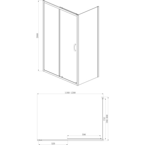 Душевое ограждение Azario Milton 120х80 см AZ-ND1131 L 1200 BLACK, черный/прозрачное - 3 Душевое ограждение Azario Milton 120х80 см AZ-ND1131 L 1200 BLACK, черный/прозрачное фото 3