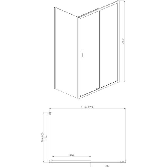Душевое ограждение Azario Milton 120х80 см AZ-ND1131 R 1200, хром/прозрачное - 3 Душевое ограждение Azario Milton 120х80 см AZ-ND1131 R 1200, хром/прозрачное фото 3