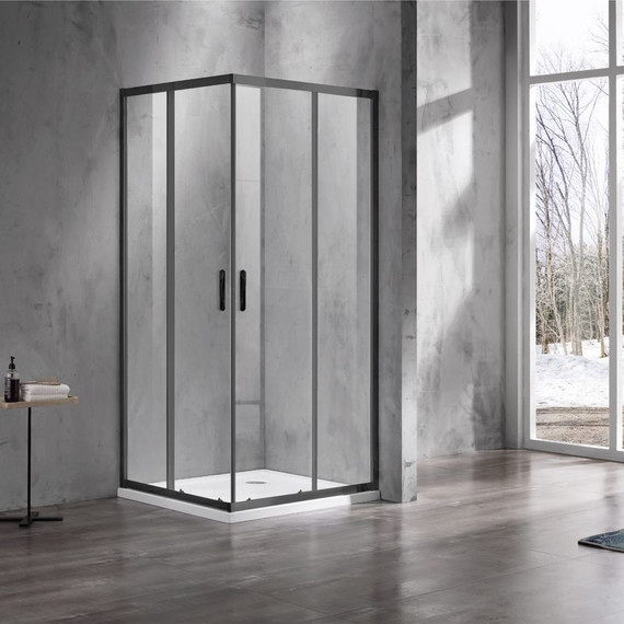 Душевое ограждение Azario Milton 90х90 см AZ-ND1142 900 Black, черный/прозрачное - 2 Душевое ограждение Azario Milton 90х90 см AZ-ND1142 900 Black, черный/прозрачное фото 2