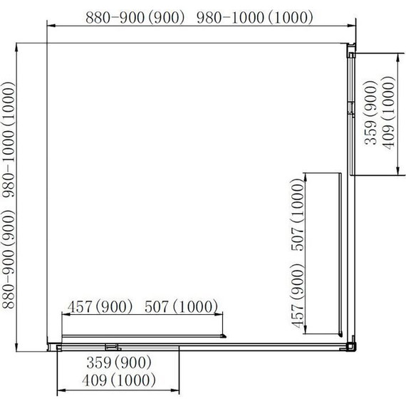 Душевое ограждение Azario Milton 100х100 см AZ-ND1142 1000 Black, черный/прозрачное - 4 Душевое ограждение Azario Milton 100х100 см AZ-ND1142 1000 Black, черный/прозрачное фото 4