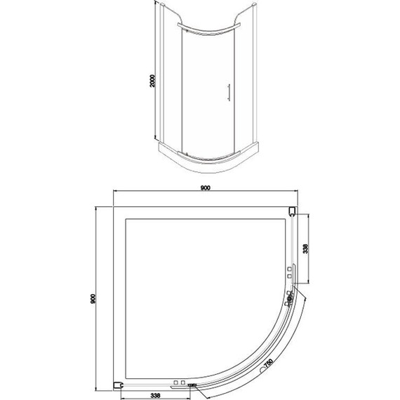 Душевое ограждение Azario Edmonton 90х90 см AZ-NNC2231 900 (стекло 8 мм) хром/прозрачное фото 4