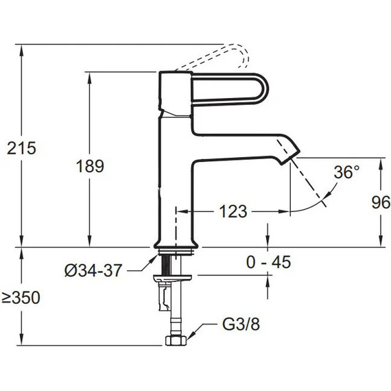 Смеситель для раковины Jacob Delafon Odeon Rive Gauche E21029-00-00, белый матовый - 3 Смеситель для раковины Jacob Delafon Odeon Rive Gauche E21029-00-00, белый матовый фото 3