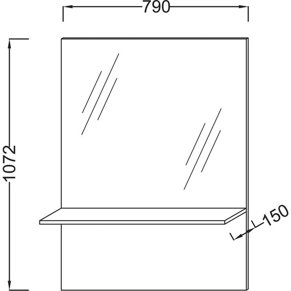 Зеркало Jacob Delafon Struktura 80 см EB1213-N18 (полка - белый меламин) фото 2